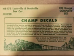 Louisville & Nashville Box Car Champ Decals Ho Gauge Complete Set (HB-173). Fixed Price $7.49.