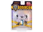 "police Line 2" 6 Piece Diecast Set (4 Figures 1 Dog And Accesso. Fixed Price $27.59.