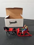 Barclay's One Horse Open Sleigh Set Cast Pewter Figures Christmas Nib. Fixed Price $82.00.
