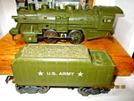 Vintage Marx Army/military 400 Locomotive W/tender Tested/lights/runs Great!. Fixed Price $59.99.