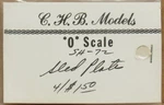 Chb Models SH-72 Sled Plate (4/PKG) ON3/O-SCALE Nos. Fixed Price $7.99.