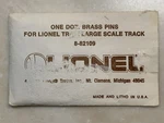 Lionel 8-82109 Gauge Large Scale Brass Track Pins (pack Of 12). Fixed Price $5.49.