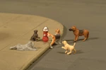 Bachmann Scale City Dogs With Fire Hydrant Figures - 6 Pieces 33158 Nib New. Fixed Price $13.76.