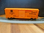 Marx Ho Scale 41' Santa Fe Asrd 3281 Sliding Door Box Car. Fixed Price $12.75.