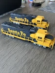 Ho Scale Life-like Santa GP38 Diesel Pair 3500 Is Powered, #3600 Non-powered. Fixed Price $39.94.