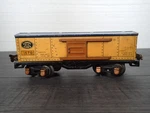 Lionel Lines Gauge No. 1679 Pre-war Box Car Yellow W/ Blue Roof. Fixed Price $40.00.