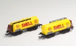 82070 Rklin Z-scale Shell Freight Car Tanker Set, Old Era Brakeman Cab, New. Fixed Price $69.00.