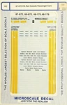 Microscale Ho Decals #87-672 Via Rail Canada Psgr. Cars Use W/87-672 Etc.. Fixed Price $5.75.