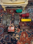 Lionel Gauge Train Set With Freight Cars, Locomotives, Track, And Power Supply. Fixed Price $150.00.