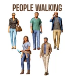 People Walking Resin 3D Printed Unpainted Figures Diorama Model Rr Set Of All 5. Fixed Price $22.99.