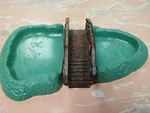 Plasticville U.s.a. Vintage O-s Scale Train Scenery Foot Bridge & Pond. Fixed Price $6.99.