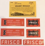 Champ Scale Decal-frisco/slsf Roadname Set -white & Black Lettering #N-86. Fixed Price $7.50.