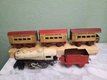 Hafner Rare Cream #1110 Toy Train Engine Tender & Passenger Set Runs Look Old!!. Fixed Price $320.00.
