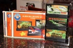 Lionel 6-37853 Alien Billboard Set Signs Six Images Three Stands New In Box. Fixed Price $43.79.