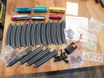Vintage Bachmann Ho Train Set Santa Fe GP40 Loco Cars Track Power Pack Lot. Fixed Price $239.99.