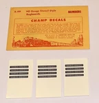 Champ Ho Decal-bugboard Numbers-wht Stencil On Black Background #X-99. Fixed Price $5.50.