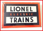 Ande Rooney Lionel Electric Trains Porcelain Metal Advertising Sign 12" X 8" Nos. Fixed Price $32.95.