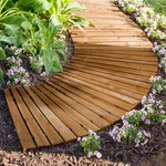 Plow & Hearth 4' Curved Cedar Rollout Pathway 18"W - Outdoor Garden Walkway. Fixed Price $71.08.