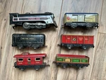 Marx Tin Gauge Marlines O-4-O Vintage Electric Locomotive Train Set Of 6. Fixed Price $53.38.