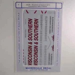 Microscale Decals: Wisconsin & Southern GP9 Locos 1985+. Fixed Price $12.95.