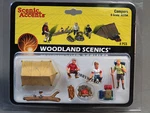 Woodland Scenics Campers Gauge Figures Train Tent Fire Sleeping Bags WDS2754. Fixed Price $23.84.