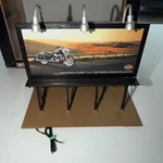 Mth Railking Harley-davidson Motorcycle #30-90212 Lighted Billboard Z61 Tested. Fixed Price $60.00.