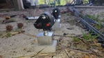 Custom G-scale Rail Road Signal **dwarf (2 Lights) Painted & Assembled**. Fixed Price $33.00.