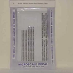 Microscale Decals: Data, Numbers, Ge Style 1960+. Fixed Price $8.50.