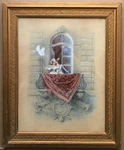 Watercolor Lionel P Raux Gallant Scene Love Architecture Balcony Costumes Frame. Fixed Price $461.56.
