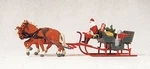 Preiser Scale Model Figure/people Set Horse Drawn Sleigh W/ Father Christmas. Fixed Price $35.99.
