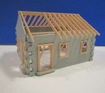 Plasticville O-scale 1624 House Under Construction Kit Light Gray Walls. Fixed Price $16.95.