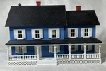 Rail King By Mth Country House Blue With White Shutters #30-9008 Illuminated. Fixed Price $29.00.