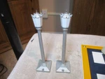 Lot Of (3) Mth Rail King #1058 Die-cast Street Lamps #35 Silver Tested. Fixed Price $11.19.