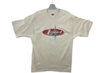 Lionel Star Trains T-shirt Sz M Light Brown Red & Gray Short Sleeve 100%COTTON. Fixed Price $14.00.