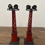 Marx Train Search Light Tower #0436 Red Black Vintage Lot Of 2. Fixed Price $30.00.