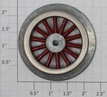 American Flyer 4000-1 Red Spoked 2-3/8" Std. Electric Loco Plain Wheel. Fixed Price $12.00.