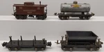 Lionel Gauge Vintage Car Assortment: 654, 477618, 2651. Fixed Price $31.99.