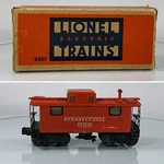 Lionel Gauge 1945-47 2457 Illuminated Pennsylvania Caboose Orig Box Good Cond. Fixed Price $121.50.