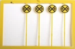 Tichy Ho Railroad Crossing Highway Warning Sign Modern Yellow & Black PKG(2 8176. Fixed Price $6.98.