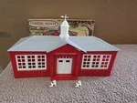 Vintage Plasticville School House 1608 100 With Original Box. Fixed Price $10.00.