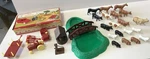 Plasticville O/s Farm Implements Red/yellow, Pond, Animals, Pump, + Wishing Well. Fixed Price $36.95.