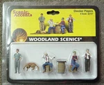 Scale Checkers Players Woodland Scenics Train People # 2727. Fixed Price $24.99.