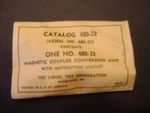 Lionel 480-32 Mint Sealed-hagerstown Md. 480-34 Envelope. Fixed Price $19.95.