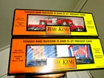 Mth Rail King Rescue 2 Truck On Flatcar & Ground Zero Firefighter Boxcar. Fixed Price $232.50.