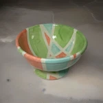 Studio Pottery By Ellyn Polley 2004 Ceramic Pastel Line Design Ice Cream BOWLY2K. Fixed Price $14.99.