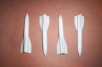 Lionel Parts 45 6544 6844 Set Of White Missiles With Weight. Fixed Price $6.95.