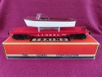 Qs - Lionel Postwar 6801 Flatcar W/ Boat 1958 Brown Boxed. Fixed Price $94.95.