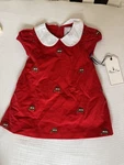 Classic Prep Red Corduroy Holiday Car Dress 6-9 Months A-line Peter Pan Collar. Fixed Price $8.70.