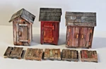Three Scale Scratch Built Outhouses And Five Pallets ON30 Free Shipping 1:48. Fixed Price $42.90.