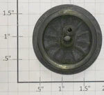 Lionel 249E-22 Black 12-SPOKED Plain Wheel W/ Rim- With Eccentric Stud. Fixed Price $8.00.